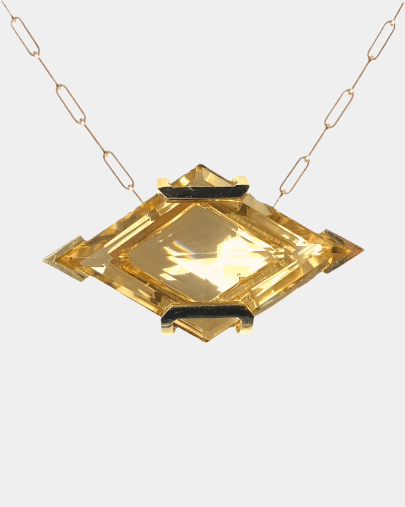 CITRINE TWO WAY RHOMBUS PENDANT - Hey Babe LA