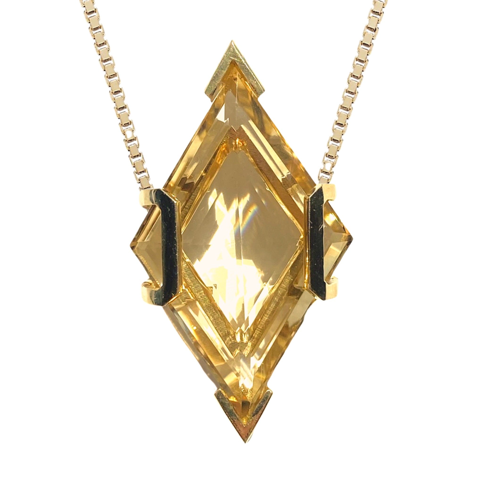 CITRINE TWO WAY RHOMBUS PENDANT - Hey Babe LA