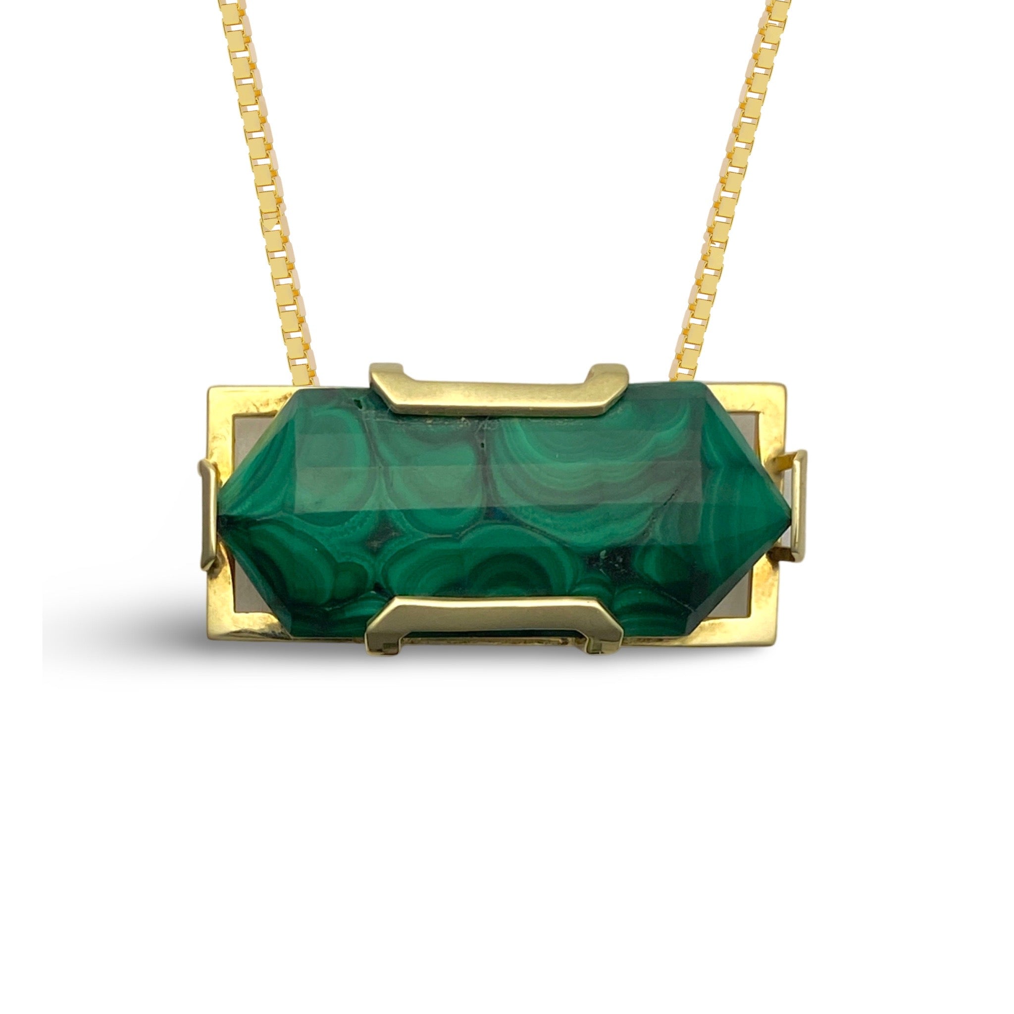 MALACHITE TWO WAY HEXAGON PENDANT - Hey Babe LA