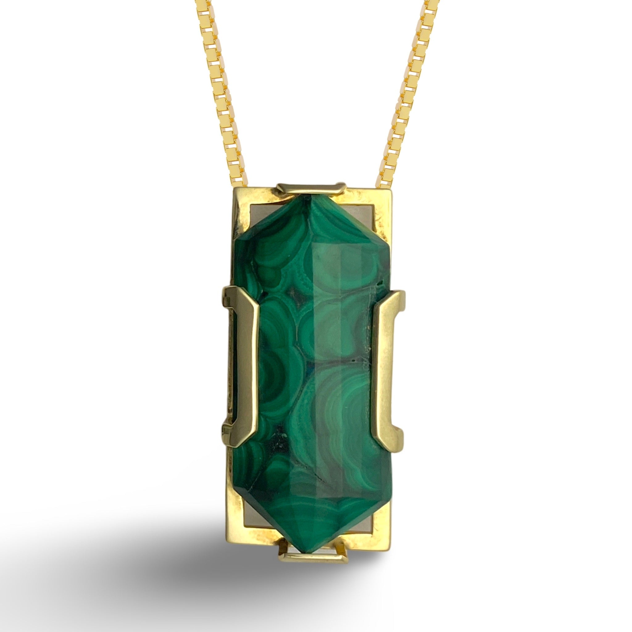 MALACHITE TWO WAY HEXAGON PENDANT - Hey Babe LA