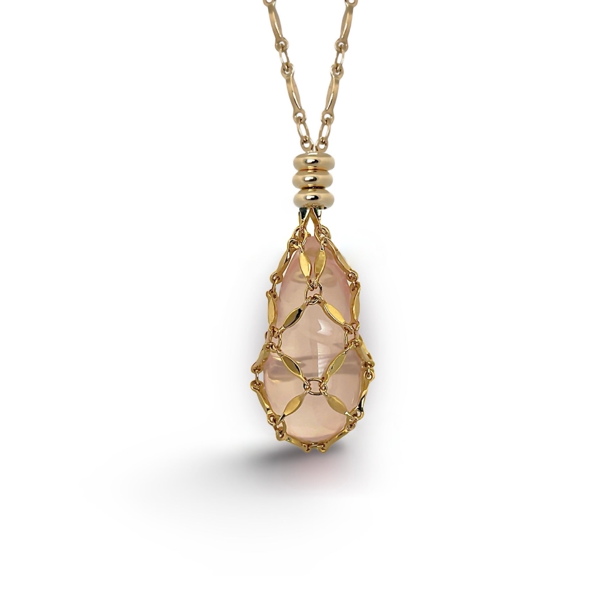 ⛰️ PETITE ELO ROSE QUARTZ NECKLACE - Hey Babe LA