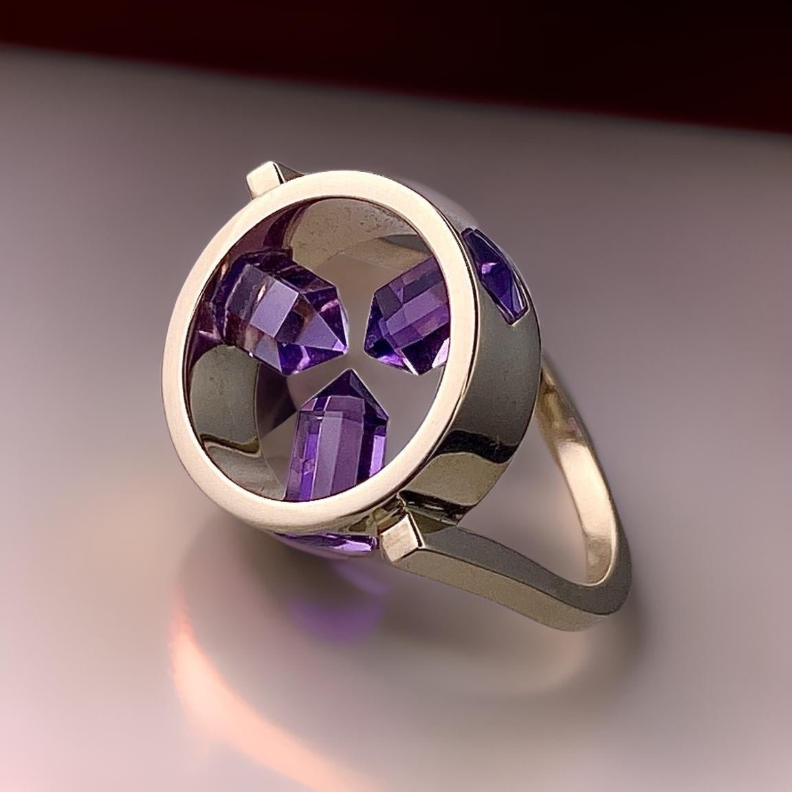 👑 PORTAL - 3 POINT RING IN AMETHYST - Hey Babe LA